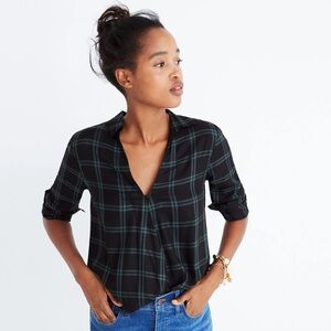 NWT Madewell Wrap-Front Shirt in Palma Plaid Size L and M